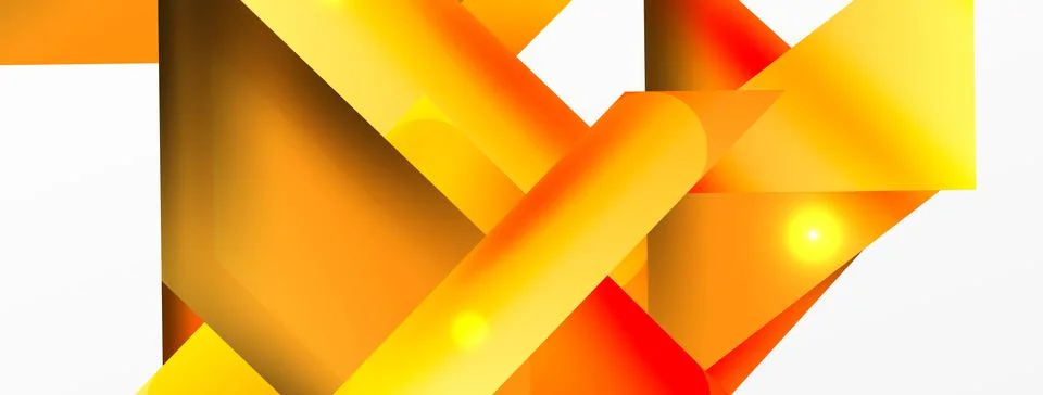 Dynamic 3d geometric abstract background. Triangles and other simple forms Illustrazione stock