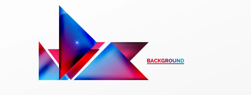 Dynamic 3d geometric abstract background. Triangles and other simple forms Stock Illustration