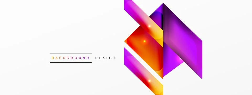 Dynamic 3d geometric abstract background. Triangles and other simple forms Illustrazione stock
