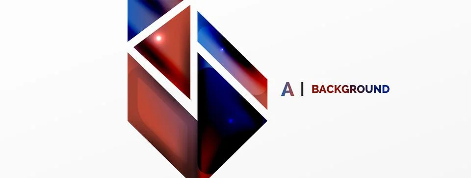 Dynamic 3d geometric abstract background. Triangles and other simple forms Illustrazione stock