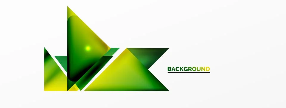 Dynamic 3d geometric abstract background. Triangles and other simple forms Stock Illustration