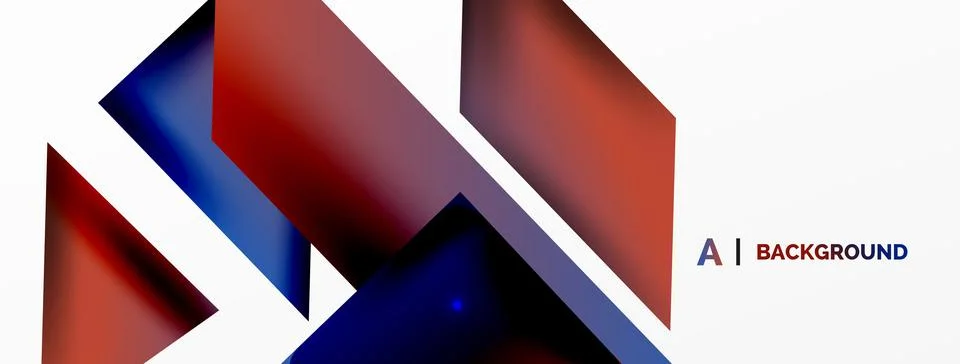 Dynamic 3d geometric abstract background. Triangles and other simple forms Illustrazione stock