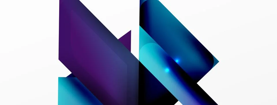 Dynamic 3d geometric abstract background. Triangles and other simple forms Illustrazione stock