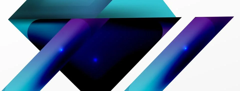 Dynamic 3d geometric abstract background. Triangles and other simple forms Stock Illustration