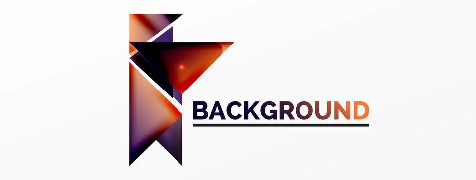 Dynamic 3d geometric abstract background. Triangles and other simple forms Illustrazione stock