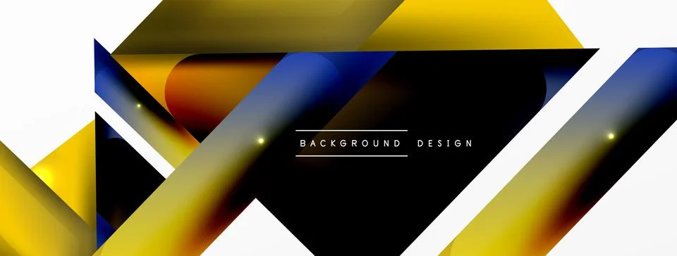 Dynamic 3d geometric abstract background. Triangles and other simple forms 스톡 일러스트