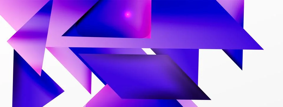 Dynamic 3d geometric abstract background. Triangles and other simple forms Stock Illustration