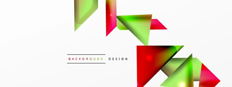 Dynamic 3d geometric abstract background. Triangles and other simple forms Stock Illustration