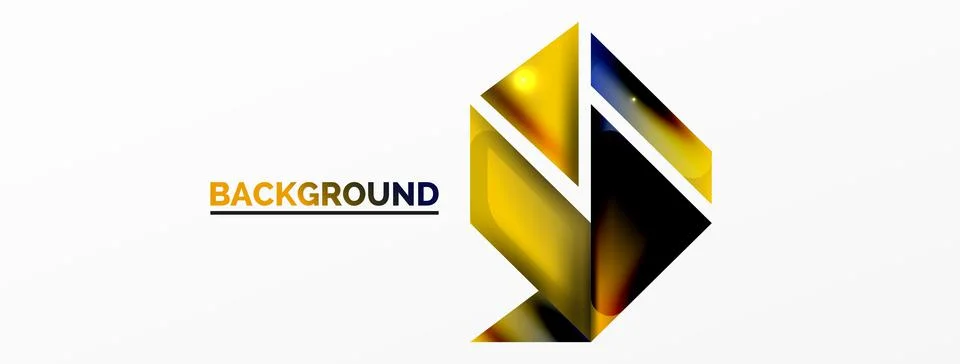 Dynamic 3d geometric abstract background. Triangles and other simple forms 스톡 일러스트