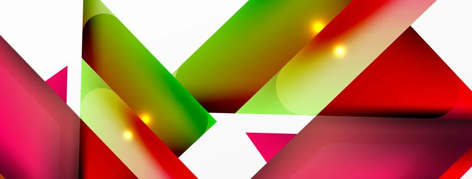 Dynamic 3d geometric abstract background. Triangles and other simple forms Illustrazione stock