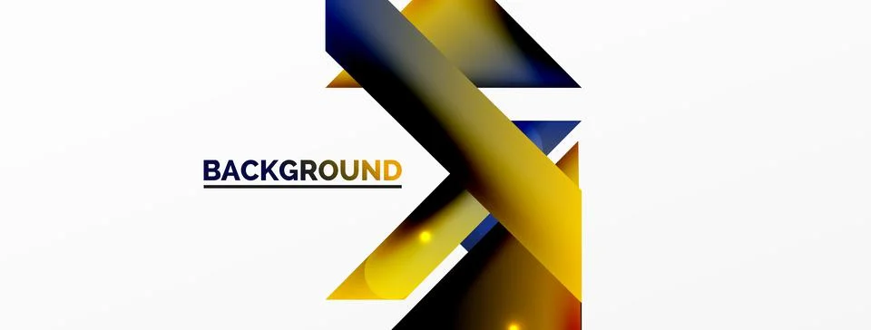 Dynamic 3d geometric abstract background. Triangles and other simple forms Stock Illustration