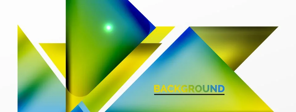Dynamic 3d geometric abstract background. Triangles and other simple forms Illustrazione stock