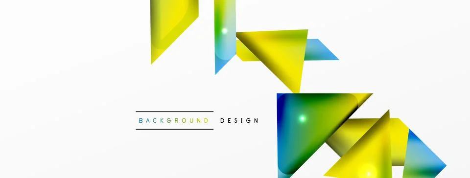 Dynamic 3d geometric abstract background. Triangles and other simple forms 스톡 일러스트
