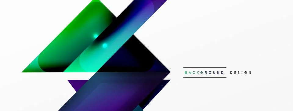 Dynamic 3d geometric abstract background. Triangles and other simple forms Stock Illustration