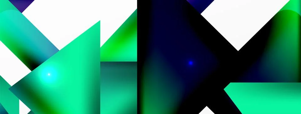 Dynamic 3d geometric abstract background. Triangles and other simple forms Illustrazione stock