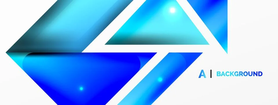 Dynamic 3d geometric abstract background. Triangles and other simple forms Illustrazione stock