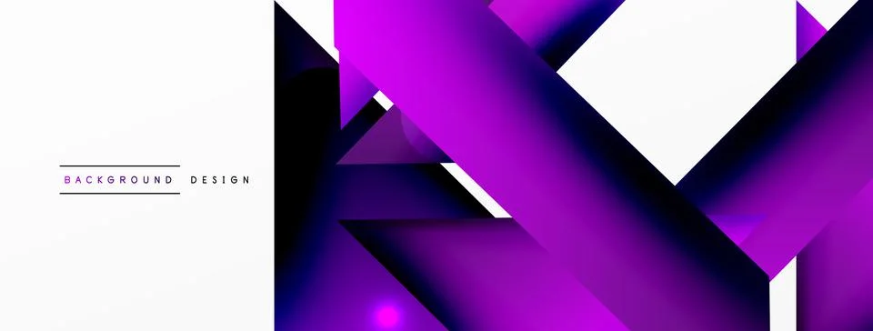 Dynamic 3d geometric abstract background. Triangles and other simple forms Stock Illustration