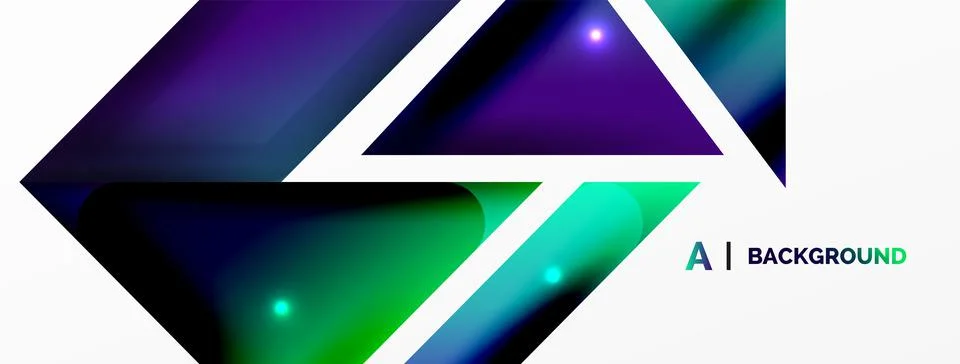 Dynamic 3d geometric abstract background. Triangles and other simple forms Stock Illustration