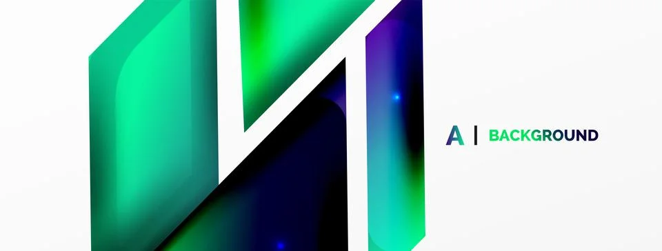 Dynamic 3d geometric abstract background. Triangles and other simple forms Illustrazione stock