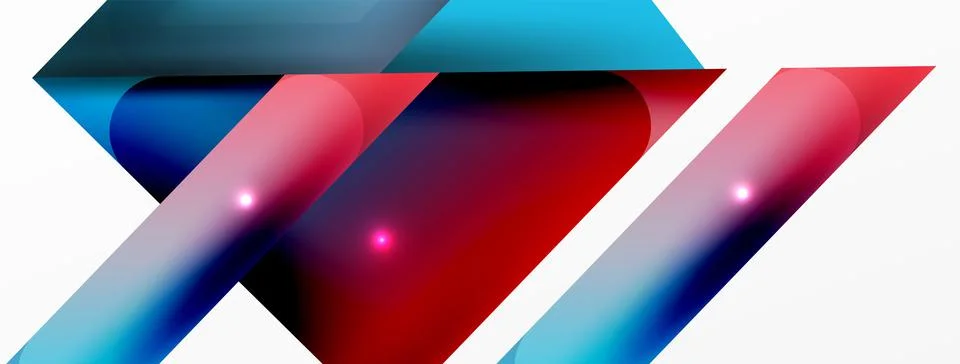 Dynamic 3d geometric abstract background. Triangles and other simple forms Stock Illustration