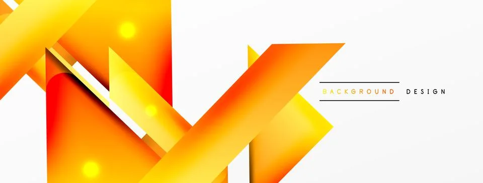 Dynamic 3d geometric abstract background. Triangles and other simple forms Illustrazione stock