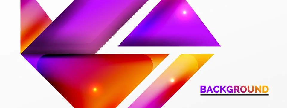 Dynamic 3d geometric abstract background. Triangles and other simple forms Illustrazione stock