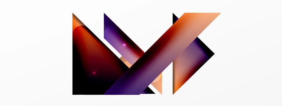 Dynamic 3d geometric abstract background. Triangles and other simple forms Illustrazione stock