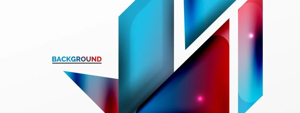 Dynamic 3d geometric abstract background. Triangles and other simple forms Illustrazione stock