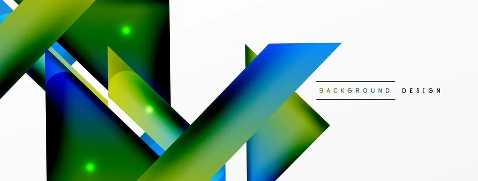 Dynamic 3d geometric abstract background. Triangles and other simple forms Stock Illustration