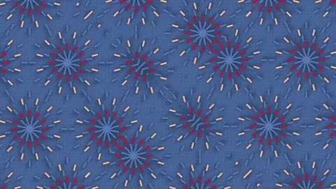 Dynamic 3D Geometric Star Pattern Navy Blue Red and Beige Loop Stock Footage 339445398