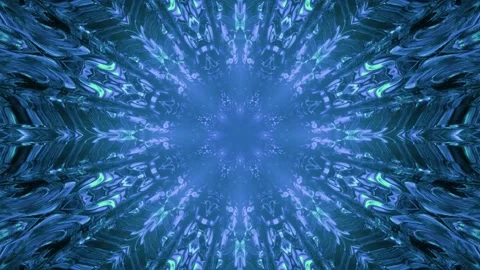 Dynamic 3d illustration of blue snowflake shaped tunnel Stock Footage 149146381