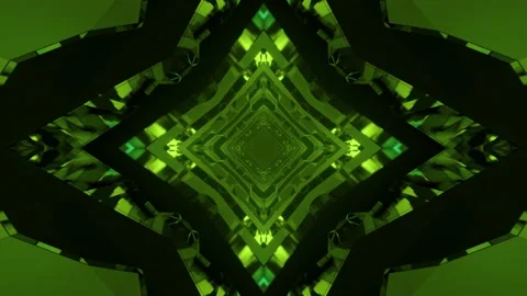 Dynamic 3d illustration of repeating green rhombus patterns Stock Footage 149150778