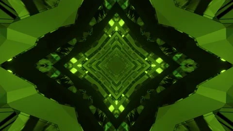 Dynamic 3d illustration of repeating green rhombus patterns Stock Footage 160540448