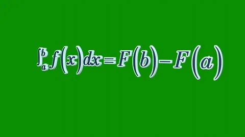 Dynamic 3D integral math formulas in blue and white on green backdrop Stock Footage 249246648