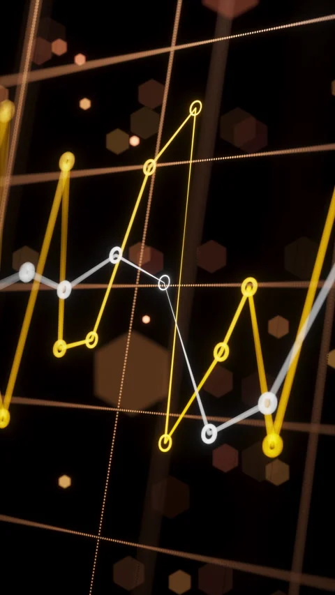 Dynamic 3D loop of illuminated market and analytics lines. Video stock 322911549