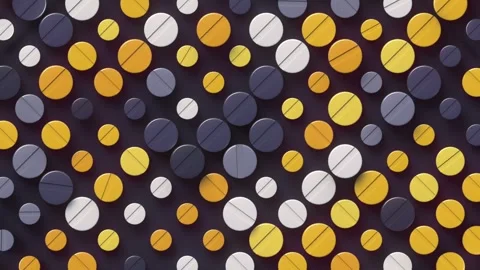 Dynamic 3D pattern of multicolored pills in shades of yellow, white, and gray 库存影片 331504176