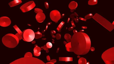 Dynamic 3D Red Blood Cells Microscopic Journey Animation 库存影片 344756039