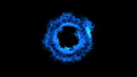 Dynamic 3d render of an abstract blue energy portal with alpha channel for Stock Footage 318375727