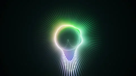 Dynamic 3d render of an abstract orb with multicolor visualizer for modern music Stock Footage 326775645