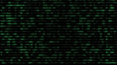 Dynamic 3d rendered loop of binary code cascading down on a dark background Stock Footage 315426408