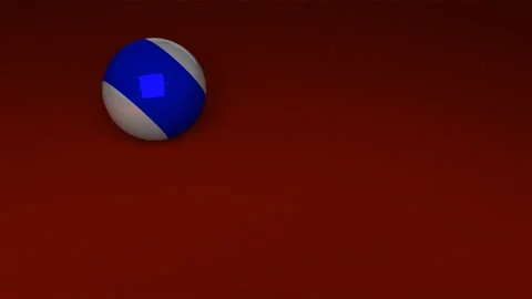 Dynamic 3d rendered shot of pool table balls on a red surface. Stock Footage 131845492