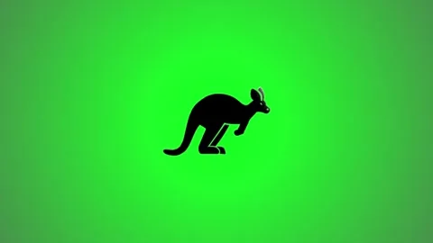 Dynamic 3D rendering animation featuring a kangaroo symbol in black, with a.. 스톡 동영상 346491245