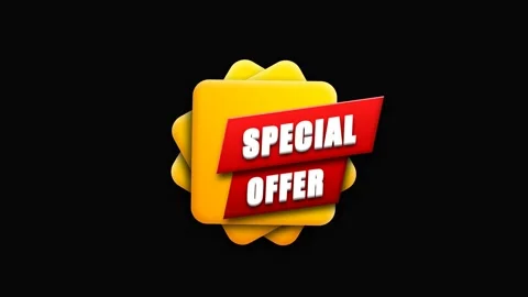 Dynamic 3D Special Offer Badge Animation Loop. Stock Footage 332948936