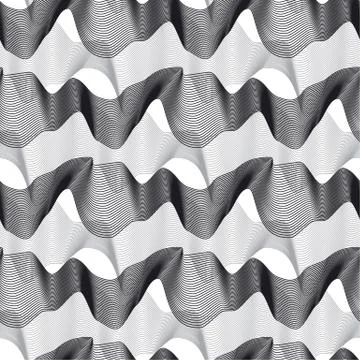 Dynamic 3d wavy lines seamless pattern Stock Illustration