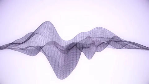 Dynamic 3D Wireframe Mesh Wave Motion Graphics on Light Background Stock Footage 341897333