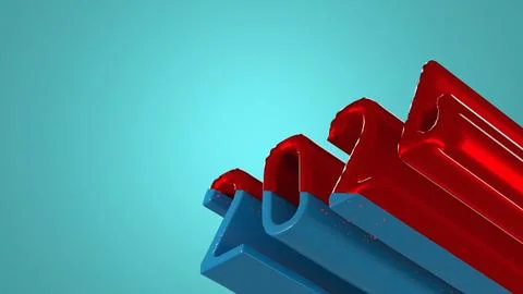 Dynamic 3D year transition with bold red 2024 numbers emerging from blue on.. Illustrazione stock