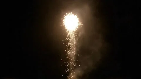 Dynamic 4K animation of circle and line firework bursts with glowing particles.  Stock Footage 318411428