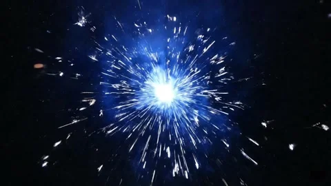 Dynamic 4K animation of circle and line firework bursts with glowing particles.  Stock Footage 318411717