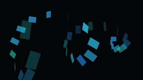 Dynamic abstract animation of blue and teal geometric rectangles moving and.. 스톡 동영상 343696201