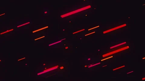 Dynamic abstract animation of falling neon light streaks on black Stock Footage 327499616